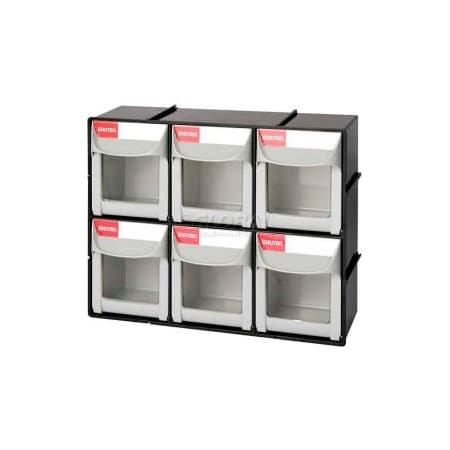 Lds Industries Shuter Flip Out Bin, 6 Compartments, 12"W x 4"D x 10"H 1010018